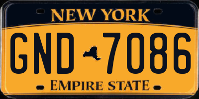 NY license plate GND7086