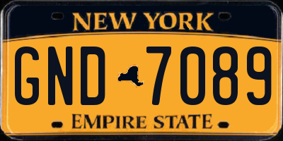 NY license plate GND7089
