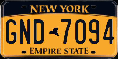 NY license plate GND7094