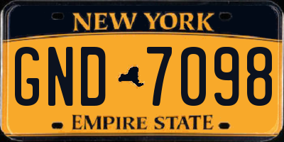 NY license plate GND7098