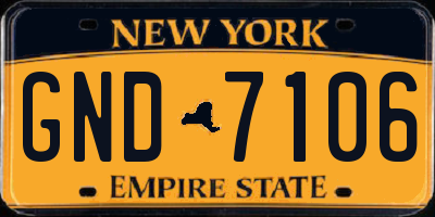 NY license plate GND7106
