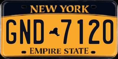 NY license plate GND7120