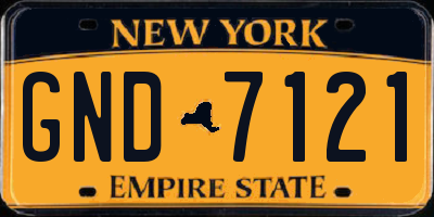 NY license plate GND7121