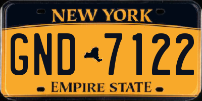 NY license plate GND7122