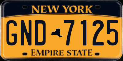 NY license plate GND7125