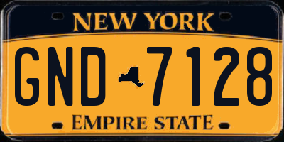 NY license plate GND7128
