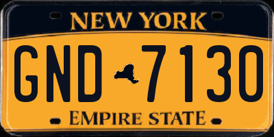 NY license plate GND7130
