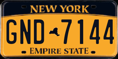 NY license plate GND7144