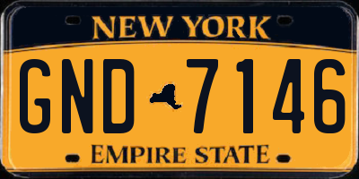 NY license plate GND7146