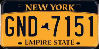 NY license plate GND7151