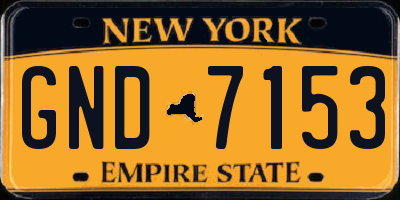 NY license plate GND7153
