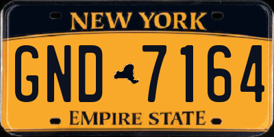 NY license plate GND7164