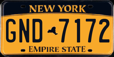 NY license plate GND7172