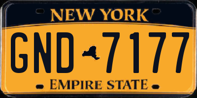NY license plate GND7177