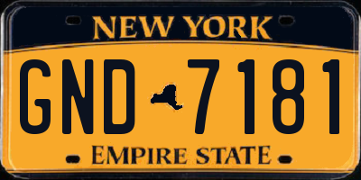 NY license plate GND7181