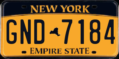 NY license plate GND7184
