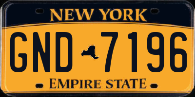 NY license plate GND7196