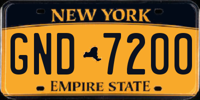 NY license plate GND7200