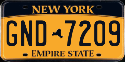 NY license plate GND7209