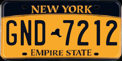 NY license plate GND7212