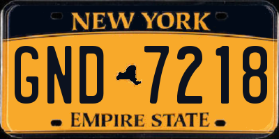 NY license plate GND7218