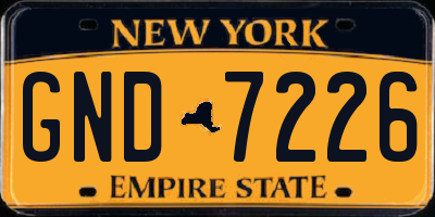 NY license plate GND7226