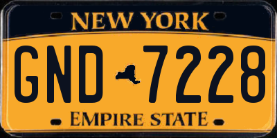 NY license plate GND7228