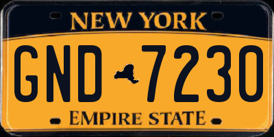 NY license plate GND7230