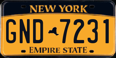 NY license plate GND7231