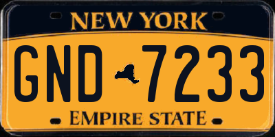 NY license plate GND7233