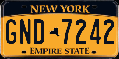 NY license plate GND7242