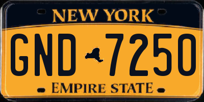 NY license plate GND7250