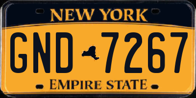 NY license plate GND7267