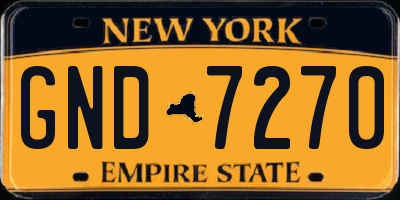 NY license plate GND7270