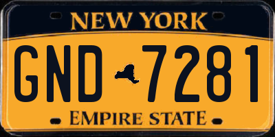 NY license plate GND7281