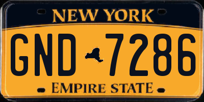 NY license plate GND7286