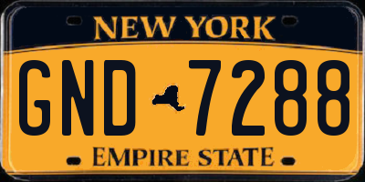 NY license plate GND7288