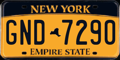 NY license plate GND7290