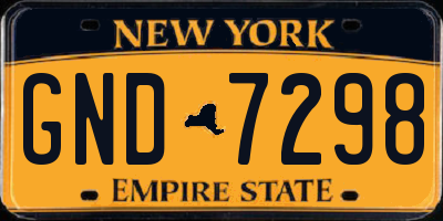 NY license plate GND7298