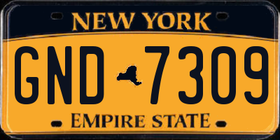 NY license plate GND7309
