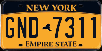 NY license plate GND7311