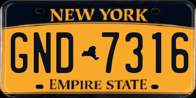 NY license plate GND7316