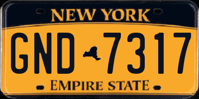 NY license plate GND7317