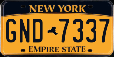 NY license plate GND7337