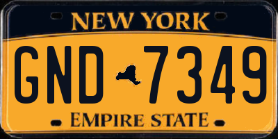 NY license plate GND7349