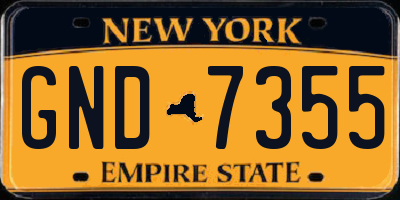 NY license plate GND7355