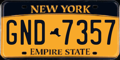 NY license plate GND7357