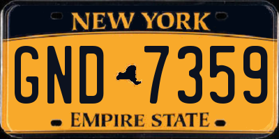 NY license plate GND7359