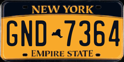 NY license plate GND7364