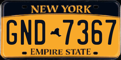 NY license plate GND7367